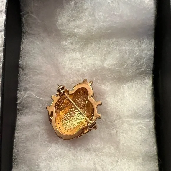 VINTAGE Van Doran ladybug brooch, red enamel and rhinestone, adorable! - Picture 2 of 4